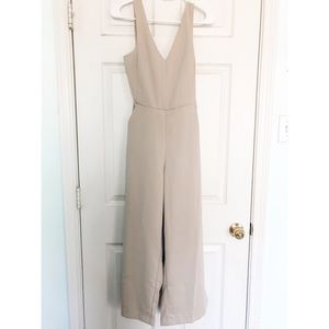 Wide-leg Taupe Jumpsuit